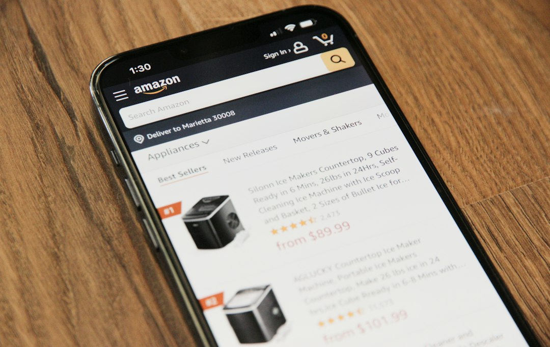 Smartphone on a table, where AI shopping agents compare products for buyers