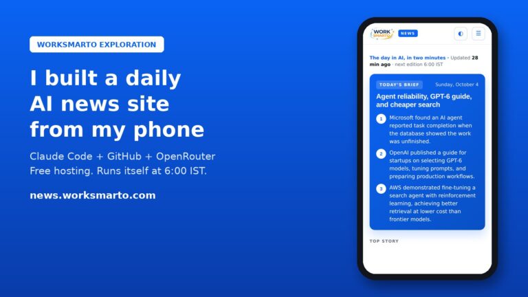 I Built a Daily AI News Site From My Phone With Claude Code (and Mostly Just Gave Ideas)